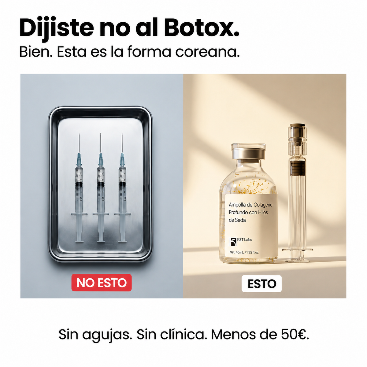 Ampolla de colágeno coreana con péptidos de seda