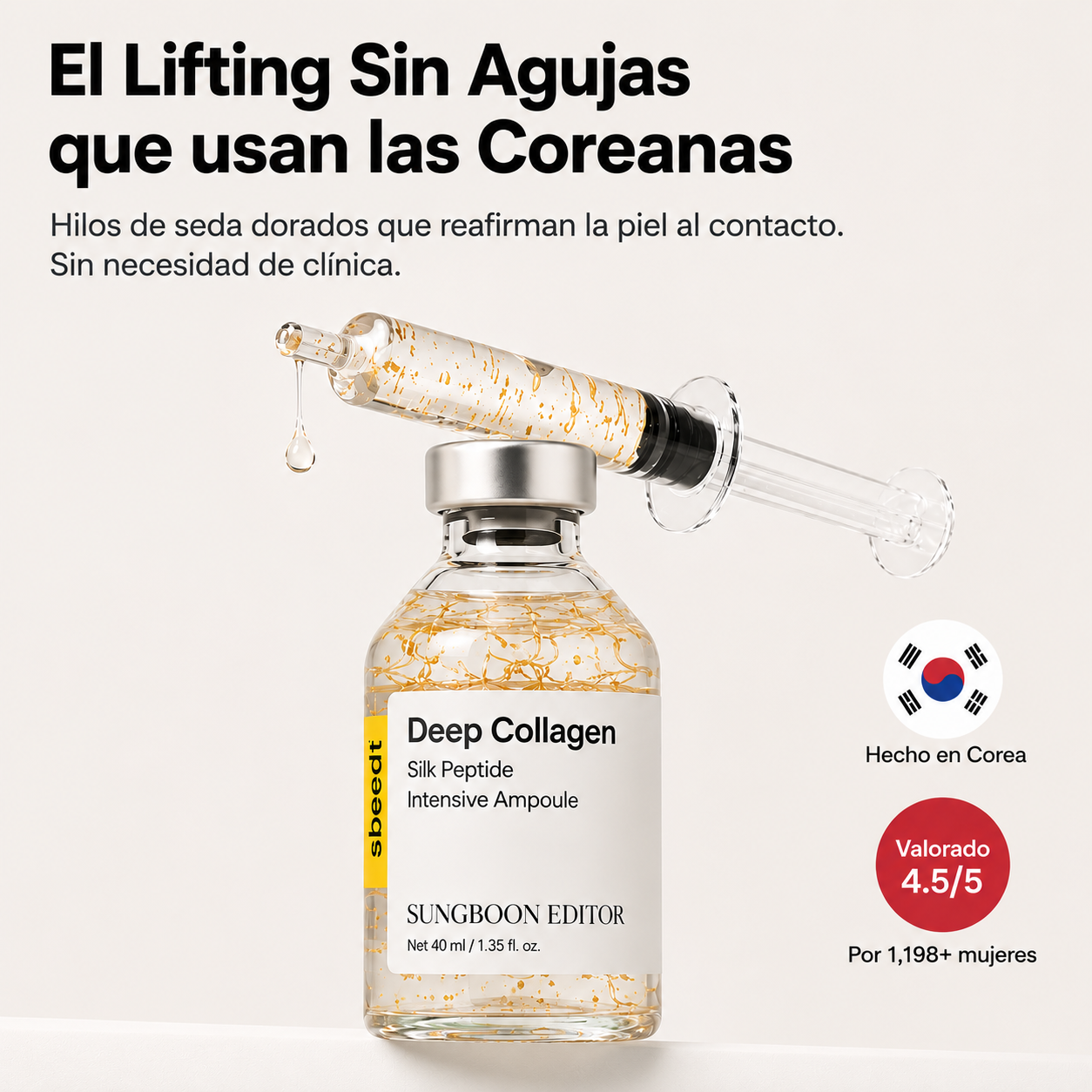 Ampolla de colágeno coreana con péptidos de seda